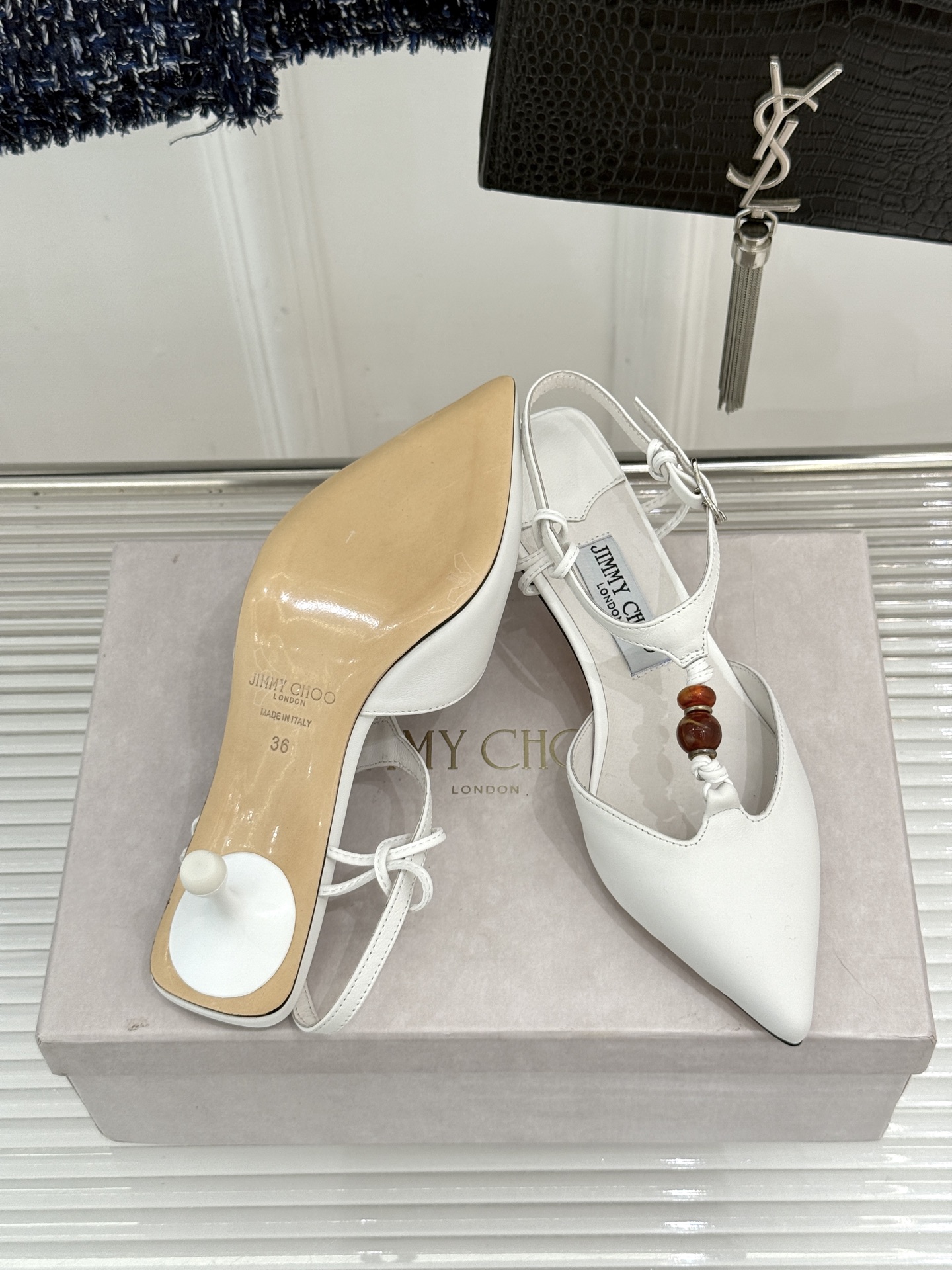 Jimmy Choo/吉米周JC26WF新品Lauri 50|琥珀色串珠尖头高跟凉鞋吉米周26WF封神凉 Jimmy Choo/吉米周JC26WF新品Lauri 50|琥珀色串珠尖头高跟凉鞋吉米周26WF封神凉