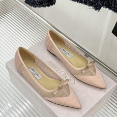 Jimmy Choo/吉米周JC26WF新品蝴蝶结尖头平底高跟鞋单鞋吉米周春夏仙女本命鞋真丝网纱漾着朦胧 Jimmy Choo/吉米周JC26WF新品蝴蝶结尖头平底高跟鞋单鞋吉米周春夏仙女本命鞋真丝网纱漾着朦胧