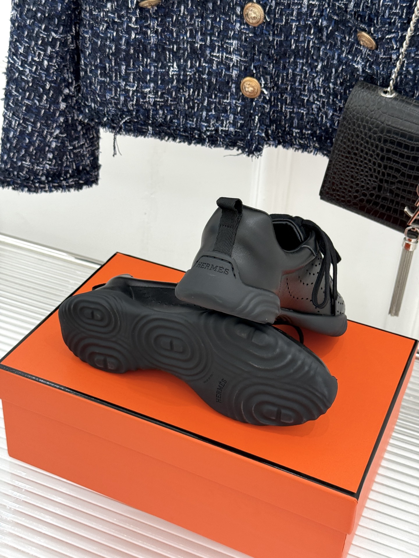Hermes Style Black Leather Women's Shoes Women's Shoes Women's Shoes detail image 9 from source 786056