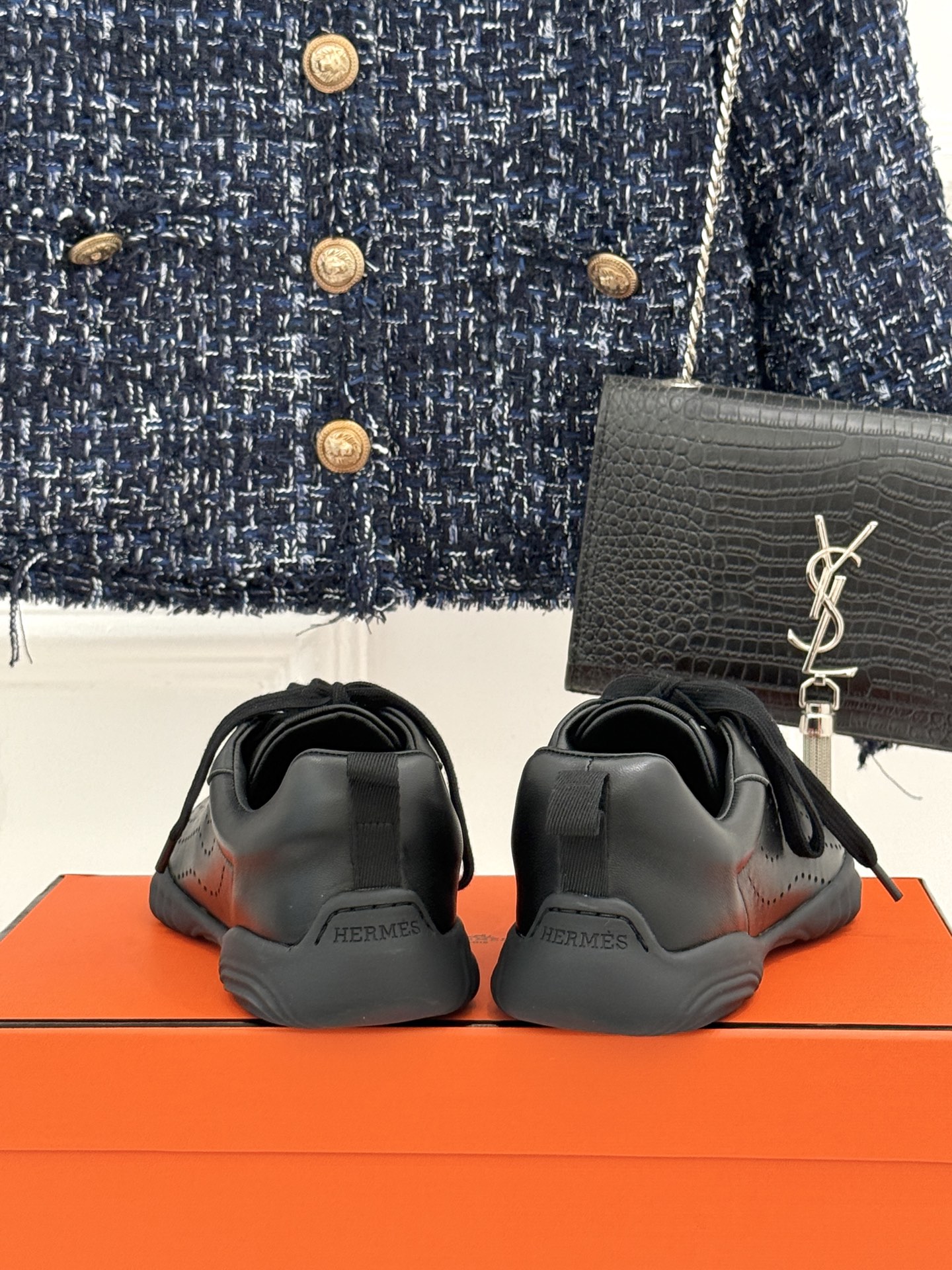 Hermes Style Black Leather Women's Shoes Women's Shoes Women's Shoes detail image 6 from source 786056