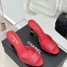 CHANE*|小香26A新品极简一字带金属双C跟高跟拖鞋一字带勾勒足尖利落线条金属双C鞋跟是灵魂所在细高 CHANE*|小香26A新品极简一字带金属双C跟高跟拖鞋一字带勾勒足尖利落线条金属双C鞋跟是灵魂所在细高