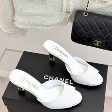 CHANE*|小香26A新品极简一字带金属双C跟高跟拖鞋一字带勾勒足尖利落线条金属双C鞋跟是灵魂所在细高 CHANE*|小香26A新品极简一字带金属双C跟高跟拖鞋一字带勾勒足尖利落线条金属双C鞋跟是灵魂所在细高
