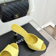 CHANE*|小香26A新品极简一字带金属双C跟高跟拖鞋一字带勾勒足尖利落线条金属双C鞋跟是灵魂所在细高 CHANE*|小香26A新品极简一字带金属双C跟高跟拖鞋一字带勾勒足尖利落线条金属双C鞋跟是灵魂所在细高