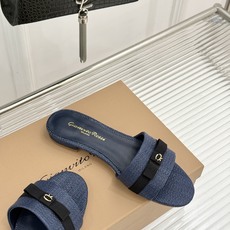 Gianvito Rossi 26WF新品一字带蝴蝶结高跟拖鞋缎面蝴蝶结轻落足尖一字带勾勒纤细脚踝圆头剪 Gianvito Rossi 26WF新品一字带蝴蝶结高跟拖鞋缎面蝴蝶结轻落足尖一字带勾勒纤细脚踝圆头剪