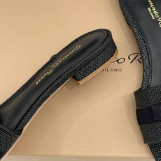 Gianvito Rossi 26WF新品一字带蝴蝶结高跟拖鞋缎面蝴蝶结轻落足尖一字带勾勒纤细脚踝圆头剪 Gianvito Rossi 26WF新品一字带蝴蝶结高跟拖鞋缎面蝴蝶结轻落足尖一字带勾勒纤细脚踝圆头剪