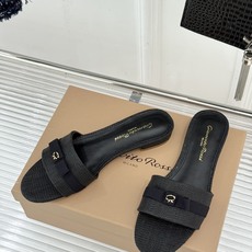 Gianvito Rossi 26WF新品一字带蝴蝶结高跟拖鞋缎面蝴蝶结轻落足尖一字带勾勒纤细脚踝圆头剪 Gianvito Rossi 26WF新品一字带蝴蝶结高跟拖鞋缎面蝴蝶结轻落足尖一字带勾勒纤细脚踝圆头剪