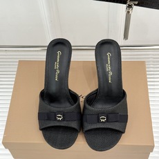 Gianvito Rossi 26WF新品一字带蝴蝶结平底拖鞋缎面蝴蝶结轻落足尖一字带勾勒纤细脚踝圆头剪 Gianvito Rossi 26WF新品一字带蝴蝶结平底拖鞋缎面蝴蝶结轻落足尖一字带勾勒纤细脚踝圆头剪
