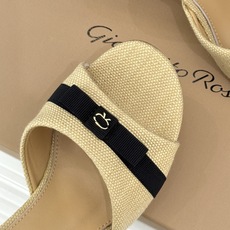 Gianvito Rossi 26WF新品一字带蝴蝶结平底拖鞋缎面蝴蝶结轻落足尖一字带勾勒纤细脚踝圆头剪 Gianvito Rossi 26WF新品一字带蝴蝶结平底拖鞋缎面蝴蝶结轻落足尖一字带勾勒纤细脚踝圆头剪