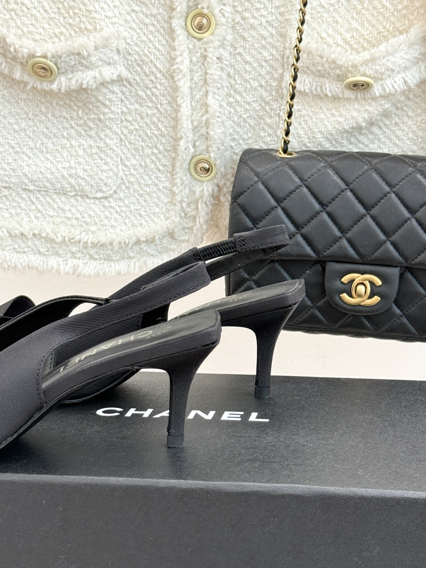 CHANE*｜小香26A新品双C珍珠蝴蝶结鱼嘴高跟凉鞋把温柔贵气焊在足尖26A早春封神级绝美单品双C珍珠