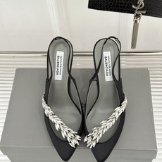 Balenciaga x Manolo Blahnik联盟款26WF新品水晶叶真丝高跟拖鞋凉鞋巴黎世家联 Balenciaga x Manolo Blahnik联盟款26WF新品水晶叶真丝高跟拖鞋凉鞋巴黎世家联