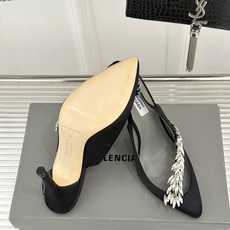 Balenciaga x Manolo Blahnik联盟款26WF新品水晶叶真丝高跟拖鞋凉鞋巴黎世家联 Balenciaga x Manolo Blahnik联盟款26WF新品水晶叶真丝高跟拖鞋凉鞋巴黎世家联