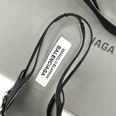 Balenciaga x Manolo Blahnik联盟款26WF新品水晶叶真丝高跟拖鞋凉鞋巴黎世家联 Balenciaga x Manolo Blahnik联盟款26WF新品水晶叶真丝高跟拖鞋凉鞋巴黎世家联