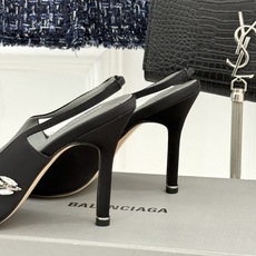 Balenciaga x Manolo Blahnik联盟款26WF新品水晶叶真丝高跟拖鞋凉鞋巴黎世家联 Balenciaga x Manolo Blahnik联盟款26WF新品水晶叶真丝高跟拖鞋凉鞋巴黎世家联