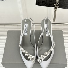 Balenciaga x Manolo Blahnik联盟款26WF新品水晶叶真丝高跟拖鞋凉鞋巴黎世家联 Balenciaga x Manolo Blahnik联盟款26WF新品水晶叶真丝高跟拖鞋凉鞋巴黎世家联