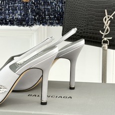 Balenciaga x Manolo Blahnik联盟款26WF新品水晶叶真丝高跟拖鞋凉鞋巴黎世家联 Balenciaga x Manolo Blahnik联盟款26WF新品水晶叶真丝高跟拖鞋凉鞋巴黎世家联