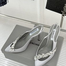 Balenciaga x Manolo Blahnik联盟款26WF新品水晶叶真丝高跟拖鞋凉鞋巴黎世家联 Balenciaga x Manolo Blahnik联盟款26WF新品水晶叶真丝高跟拖鞋凉鞋巴黎世家联