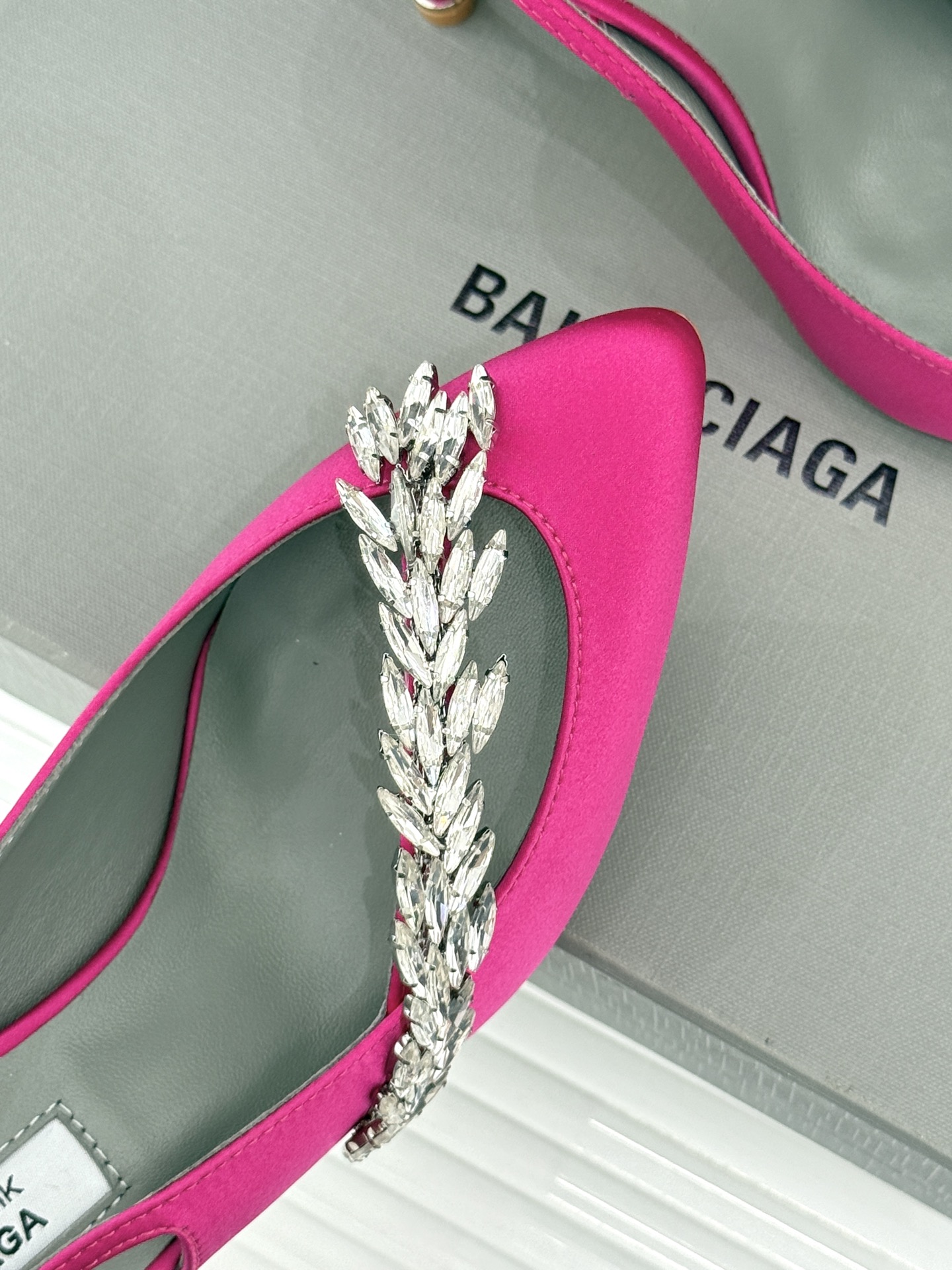 Balenciaga x Manolo Blahnik联盟款26WF新品水晶叶真丝高跟拖鞋凉鞋巴黎世家联
