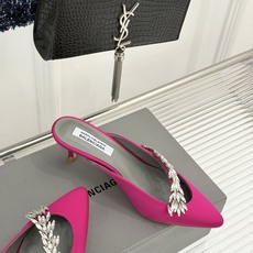 Balenciaga x Manolo Blahnik联盟款26WF新品水晶叶真丝高跟拖鞋凉鞋巴黎世家联 Balenciaga x Manolo Blahnik联盟款26WF新品水晶叶真丝高跟拖鞋凉鞋巴黎世家联