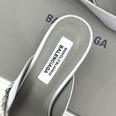 Balenciaga x Manolo Blahnik联盟款26WF新品水晶叶真丝高跟拖鞋凉鞋巴黎世家联 Balenciaga x Manolo Blahnik联盟款26WF新品水晶叶真丝高跟拖鞋凉鞋巴黎世家联