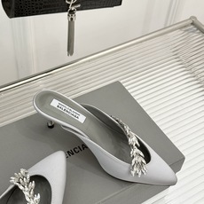Balenciaga x Manolo Blahnik联盟款26WF新品水晶叶真丝高跟拖鞋凉鞋巴黎世家联 Balenciaga x Manolo Blahnik联盟款26WF新品水晶叶真丝高跟拖鞋凉鞋巴黎世家联