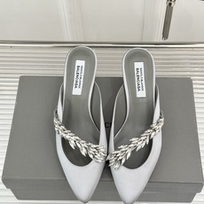 Balenciaga x Manolo Blahnik联盟款26WF新品水晶叶真丝高跟拖鞋凉鞋巴黎世家联 Balenciaga x Manolo Blahnik联盟款26WF新品水晶叶真丝高跟拖鞋凉鞋巴黎世家联