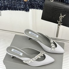Balenciaga x Manolo Blahnik联盟款26WF新品水晶叶真丝高跟拖鞋凉鞋巴黎世家联 Balenciaga x Manolo Blahnik联盟款26WF新品水晶叶真丝高跟拖鞋凉鞋巴黎世家联