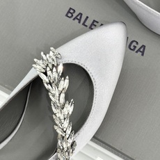 Balenciaga x Manolo Blahnik联盟款26WF新品水晶叶真丝高跟拖鞋凉鞋巴黎世家联 Balenciaga x Manolo Blahnik联盟款26WF新品水晶叶真丝高跟拖鞋凉鞋巴黎世家联