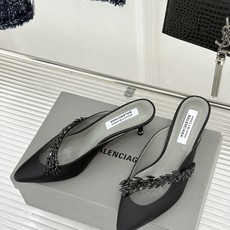 Balenciaga x Manolo Blahnik联盟款26WF新品水晶叶真丝高跟拖鞋凉鞋巴黎世家联 Balenciaga x Manolo Blahnik联盟款26WF新品水晶叶真丝高跟拖鞋凉鞋巴黎世家联