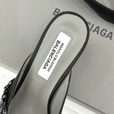 Balenciaga x Manolo Blahnik联盟款26WF新品水晶叶真丝高跟拖鞋凉鞋巴黎世家联 Balenciaga x Manolo Blahnik联盟款26WF新品水晶叶真丝高跟拖鞋凉鞋巴黎世家联