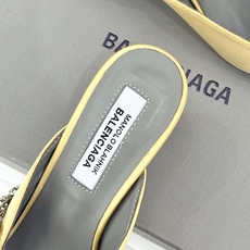Balenciaga x Manolo Blahnik联盟款26WF新品水晶叶真丝高跟拖鞋凉鞋巴黎世家联 Balenciaga x Manolo Blahnik联盟款26WF新品水晶叶真丝高跟拖鞋凉鞋巴黎世家联