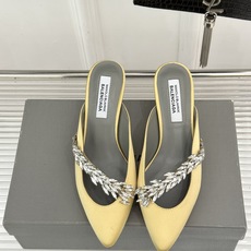 Balenciaga x Manolo Blahnik联盟款26WF新品水晶叶真丝高跟拖鞋凉鞋巴黎世家联 Balenciaga x Manolo Blahnik联盟款26WF新品水晶叶真丝高跟拖鞋凉鞋巴黎世家联