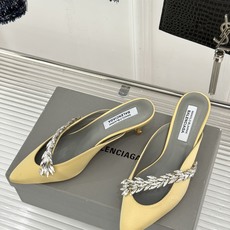 Balenciaga x Manolo Blahnik联盟款26WF新品水晶叶真丝高跟拖鞋凉鞋巴黎世家联 Balenciaga x Manolo Blahnik联盟款26WF新品水晶叶真丝高跟拖鞋凉鞋巴黎世家联