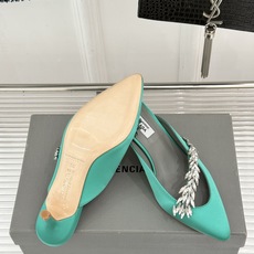 Balenciaga x Manolo Blahnik联盟款26WF新品水晶叶真丝高跟拖鞋凉鞋巴黎世家联 Balenciaga x Manolo Blahnik联盟款26WF新品水晶叶真丝高跟拖鞋凉鞋巴黎世家联