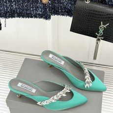 Balenciaga x Manolo Blahnik联盟款26WF新品水晶叶真丝高跟拖鞋凉鞋巴黎世家联 Balenciaga x Manolo Blahnik联盟款26WF新品水晶叶真丝高跟拖鞋凉鞋巴黎世家联