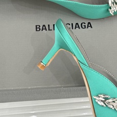 Balenciaga x Manolo Blahnik联盟款26WF新品水晶叶真丝高跟拖鞋凉鞋巴黎世家联 Balenciaga x Manolo Blahnik联盟款26WF新品水晶叶真丝高跟拖鞋凉鞋巴黎世家联