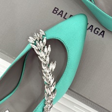 Balenciaga x Manolo Blahnik联盟款26WF新品水晶叶真丝高跟拖鞋凉鞋巴黎世家联 Balenciaga x Manolo Blahnik联盟款26WF新品水晶叶真丝高跟拖鞋凉鞋巴黎世家联