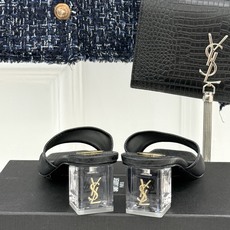 Saint Laurent /圣罗兰26WF新品一字带网面透明跟方头粗跟拖鞋织网纱透出清透呼吸感一字带利 Saint Laurent /圣罗兰26WF新品一字带网面透明跟方头粗跟拖鞋织网纱透出清透呼吸感一字带利