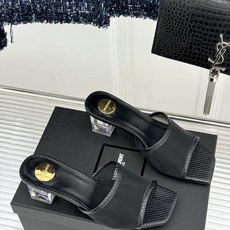 Saint Laurent /圣罗兰26WF新品一字带网面透明跟方头粗跟拖鞋织网纱透出清透呼吸感一字带利 Saint Laurent /圣罗兰26WF新品一字带网面透明跟方头粗跟拖鞋织网纱透出清透呼吸感一字带利