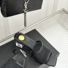 Saint Laurent /圣罗兰26WF新品一字带网面透明跟方头粗跟拖鞋织网纱透出清透呼吸感一字带利 Saint Laurent /圣罗兰26WF新品一字带网面透明跟方头粗跟拖鞋织网纱透出清透呼吸感一字带利