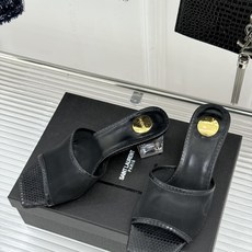 Saint Laurent /圣罗兰26WF新品一字带网面透明跟方头粗跟拖鞋织网纱透出清透呼吸感一字带利 Saint Laurent /圣罗兰26WF新品一字带网面透明跟方头粗跟拖鞋织网纱透出清透呼吸感一字带利