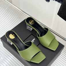 Saint Laurent /圣罗兰26WF新品一字带透明跟方头粗跟拖鞋方头廓形利落又高级透明粗跟稳当显 Saint Laurent /圣罗兰26WF新品一字带透明跟方头粗跟拖鞋方头廓形利落又高级透明粗跟稳当显