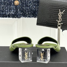 Saint Laurent /圣罗兰26WF新品一字带透明跟方头粗跟拖鞋方头廓形利落又高级透明粗跟稳当显 Saint Laurent /圣罗兰26WF新品一字带透明跟方头粗跟拖鞋方头廓形利落又高级透明粗跟稳当显