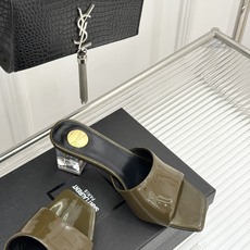Saint Laurent /圣罗兰26WF新品一字带透明跟方头粗跟拖鞋方头廓形利落又高级透明粗跟稳当显 Saint Laurent /圣罗兰26WF新品一字带透明跟方头粗跟拖鞋方头廓形利落又高级透明粗跟稳当显
