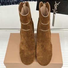 Gianvito Rossi 26WF秋冬新品圆头复古拼接粗跟短靴长靴复古圆头复刻经典感异材拼接质感出众 Gianvito Rossi 26WF秋冬新品圆头复古拼接粗跟短靴长靴复古圆头复刻经典感异材拼接质感出众