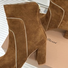 Gianvito Rossi 26WF秋冬新品圆头复古拼接粗跟短靴长靴复古圆头复刻经典感异材拼接质感出众 Gianvito Rossi 26WF秋冬新品圆头复古拼接粗跟短靴长靴复古圆头复刻经典感异材拼接质感出众
