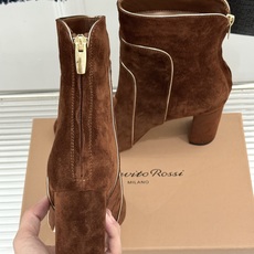Gianvito Rossi 26WF秋冬新品圆头复古拼接粗跟短靴长靴复古圆头复刻经典感异材拼接质感出众 Gianvito Rossi 26WF秋冬新品圆头复古拼接粗跟短靴长靴复古圆头复刻经典感异材拼接质感出众