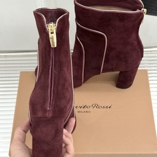 Gianvito Rossi 26WF秋冬新品圆头复古拼接粗跟短靴长靴复古圆头复刻经典感异材拼接质感出众 Gianvito Rossi 26WF秋冬新品圆头复古拼接粗跟短靴长靴复古圆头复刻经典感异材拼接质感出众