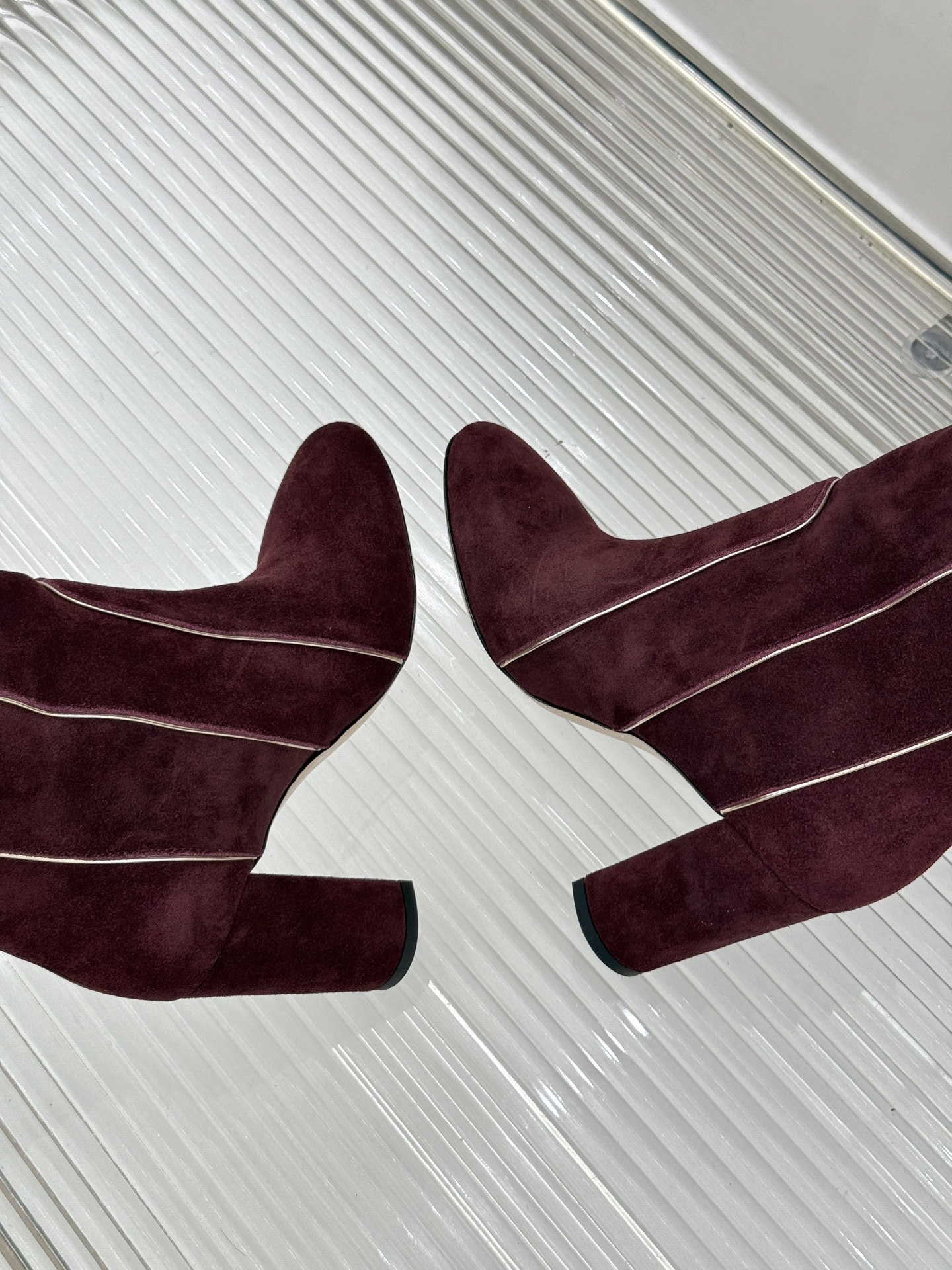 长靴 Gianvito Rossi 26WF秋冬新品圆头复古拼接粗跟短靴长靴复古圆头复刻经典感异材拼接质