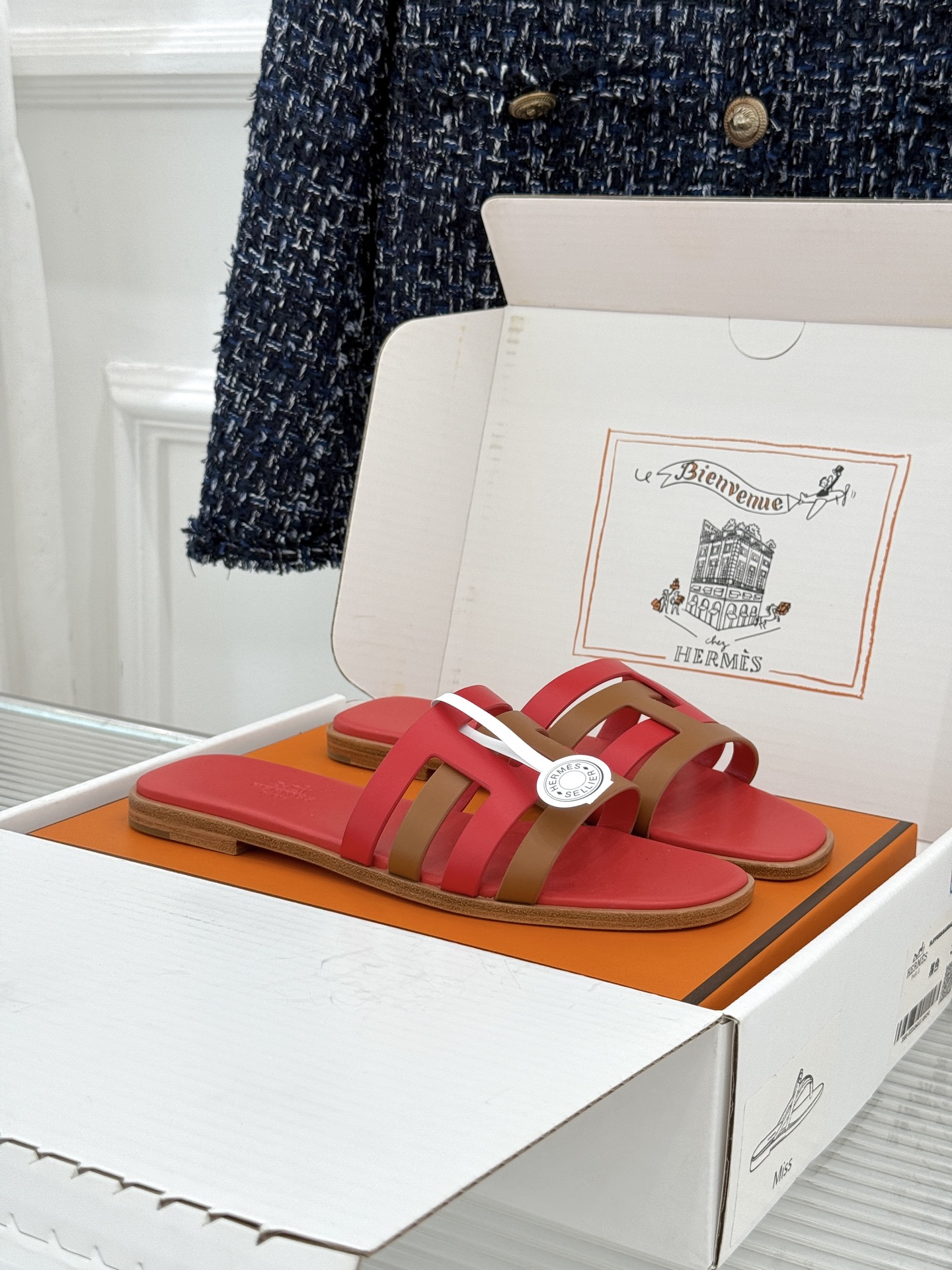 （配原版飞机盒）Hermès/爱马仕26WF新品拼色一字带拖鞋春夏衣橱点睛之笔质感经得住反复打量能穿好多