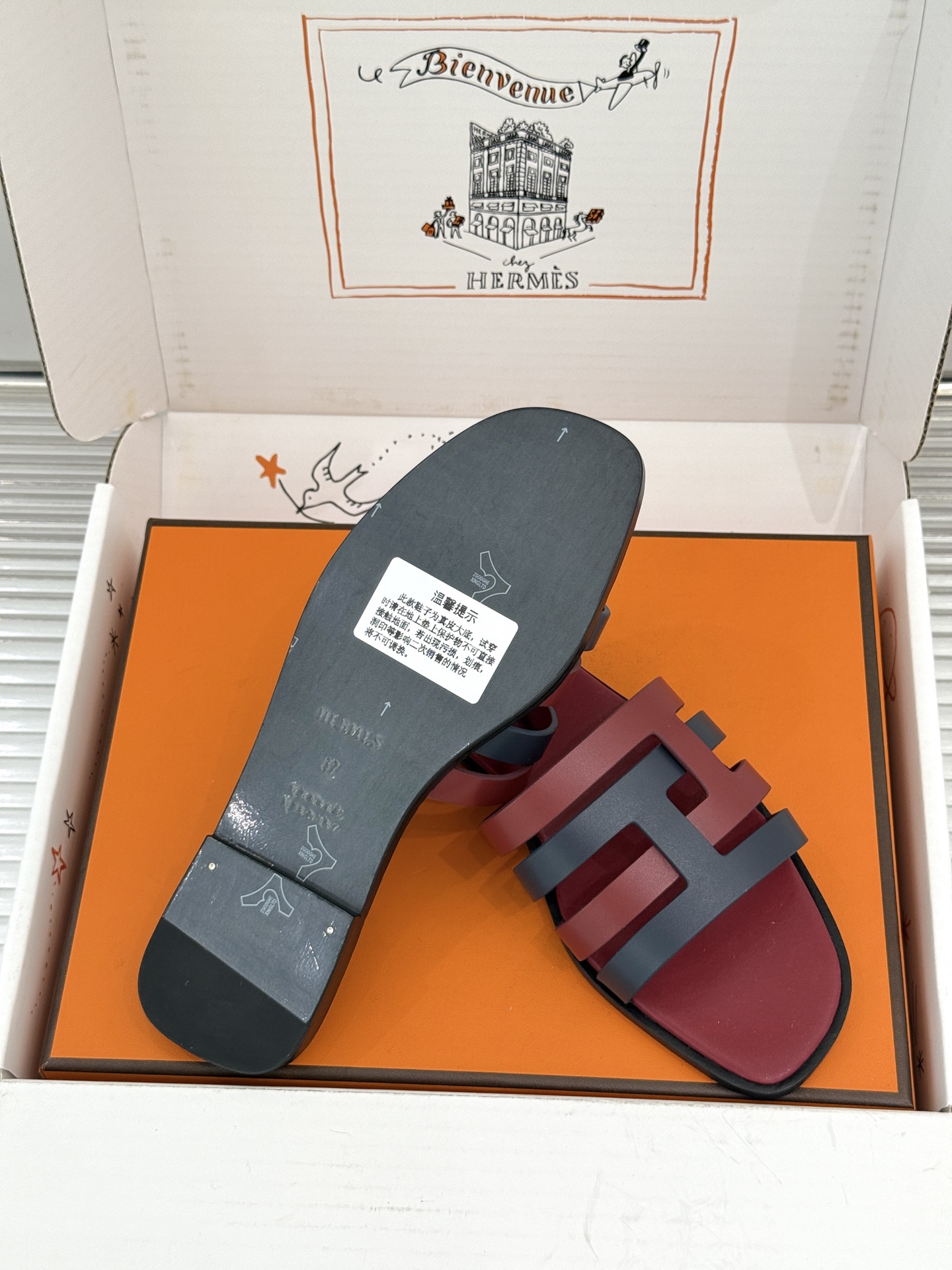 （配原版飞机盒）Hermès/爱马仕26WF新品拼色一字带拖鞋春夏衣橱点睛之笔质感经得住反复打量能穿好多